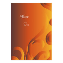 Orange Gift Tag With Curls business cards