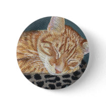Orange Ginger Tabby Sleeping Cat Painting Art