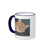 Orange Ginger Tabby Sleeping Cat Painting Art Coffee Mug