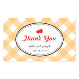Orange gingham country picnic red cherry wedding rectangle stickers
