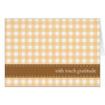 Orange gingham ribbon custom photo thank you greeting card