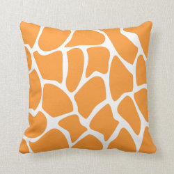 Orange Giraffe Print Pattern. Throw Pillow
