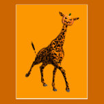 Orange Giraffe With Pumpkin Head postcards