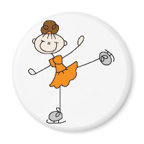 Orange Girl Skater Magnet