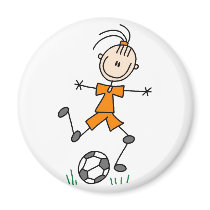 Orange Girl Soccer Player Magnet by stick_figures Orange Girl Soccer Player Magnet