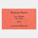 Orange glitter business card sticker