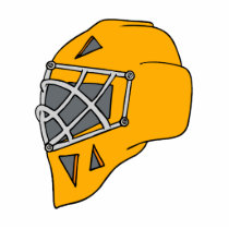 Orange Goalie Helmet Photo Cut Out
