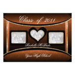 Orange & Gold Graduation Party Photo Invitations