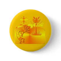 Orange & Gold Kokopelli Pin