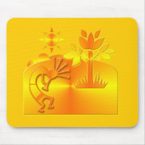 Orange & Gold Kokopelli Mousepad