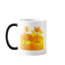 Orange & Gold Kokopelli Mugs