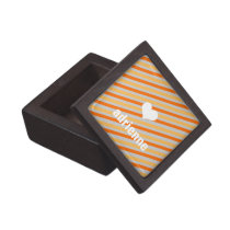 Orange gold stripe little heart modern trinket box premium gift boxes