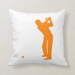 Orange Golf Throw Pillow