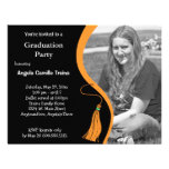 Orange Graduation Horizontal Photo Invitation