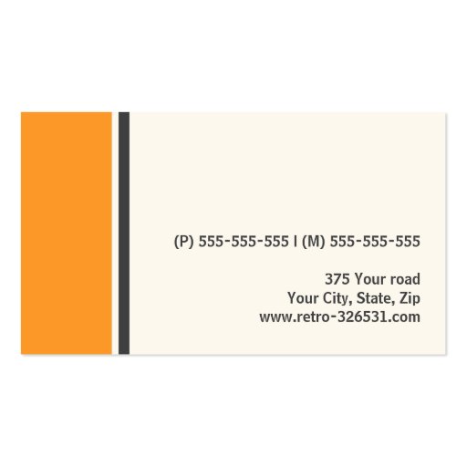 Orange gray border modern stylish business card template (back side)