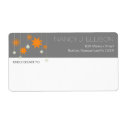 Orange gray modern star fireworks sparkle address label