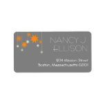Orange gray modern star fireworks sparkle address personalized address label
