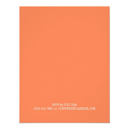 Orange & Gray Wedding Reception ONLY Invitations