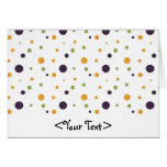 Orange Green and Black Polka Dots Greeting Card