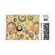 Orange, green and yellow circles stamp