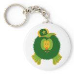 Orange Green Baseball Cap Keychain