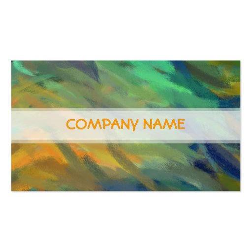 Orange Green Blue Abstract Art Painting Business Cards (front side)