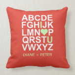 Orange Green Heart Love Pillow