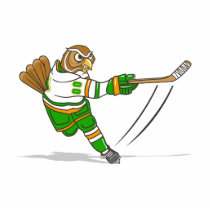 Orange Green Hockey Owl Photo Cutout