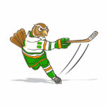 Orange Green Hockey Owl Photo Cutout