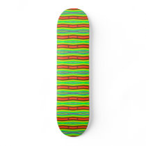 orange green skateboard deck