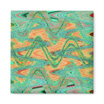 orange green waves magnets by DonnaGraysonAbstract orange green waves magnets