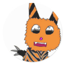 Orange gremlin stickers