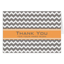 Orange Grey Chevron Employee Anniversary Card