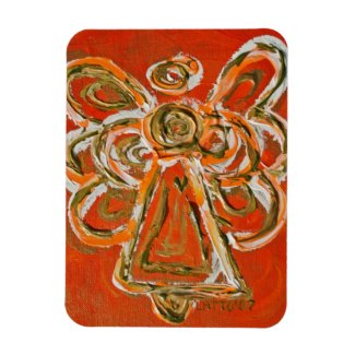 Orange Guardian Angel Custom Magnet Art Painting