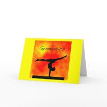 Orange Gymnastics Greeting Card