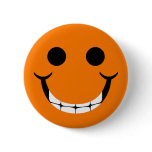 ORANGE HAPPY GRIN SMILEY PIN