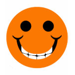 ORANGE HAPPY GRIN SMILEY t-shirts