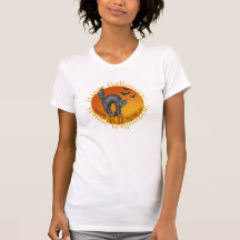 Orange-Happy-Halloween-Cat Tee Shirts