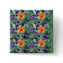 Orange Hawkweed 1 Button by CreatureCreations Orange Hawkweed 1 Button