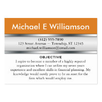 Orange Header RESUME Business Cards business cards
