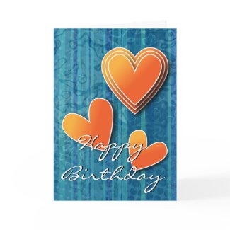 Orange Heart Design card