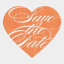 Orange Heart  |  Save the Date Envelope Seal Stickers