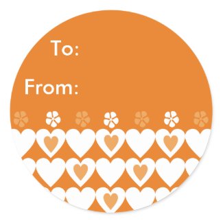 Orange Heart Sticker - Custom Gift Tags sticker