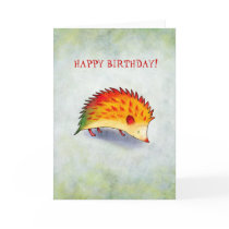 Orange Hedgehog Greeting Card(customizable)