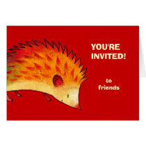 Orange Hedgehog Greeting Card(customizable) cards