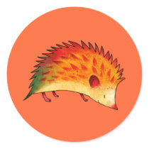 Orange Hedgehog Small Stickers