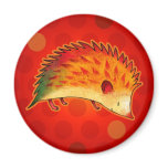 Orange Hedgehog with Dot Magnet
