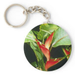 Orange Heliconia Psittacorum flowers Keychain