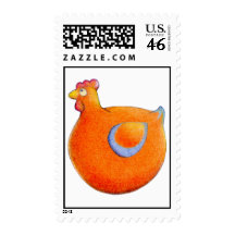 Orange Hen Postage