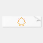 Orange Heptagram Bumper Stickers
